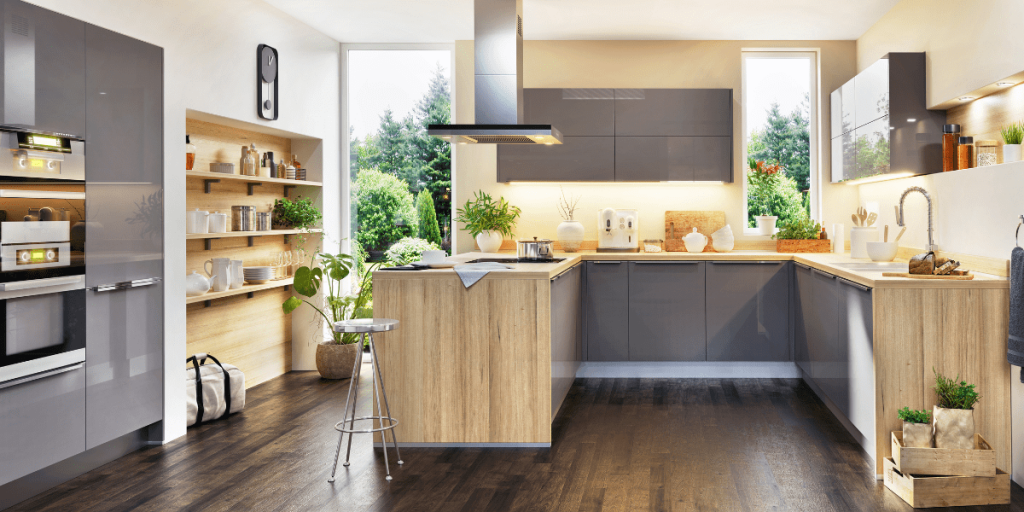 Modern kitchen design after a complete kitchen strip-out transformation