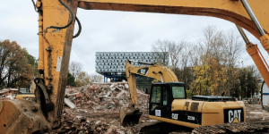 Powerful Demolition Excavator at Work in Newcastle