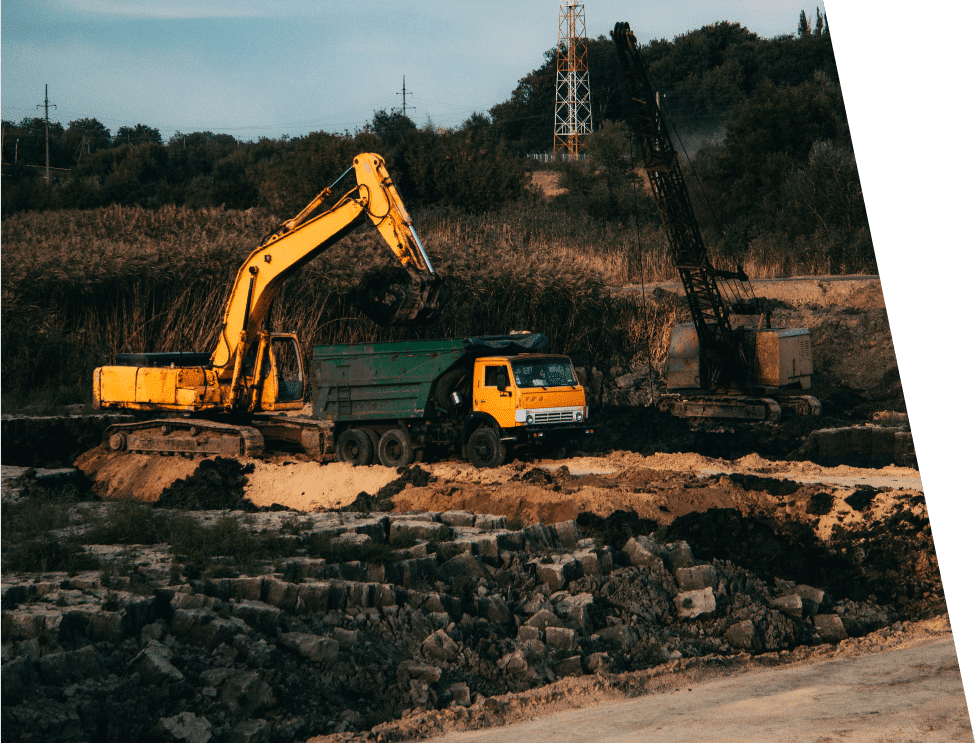 closeup shot ongoing construction with tracks bulldozer abandoned land2