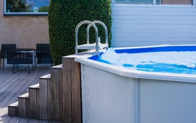 detail of a portable pool mounted in the backyard 2024 10 21 06 16 41 utc