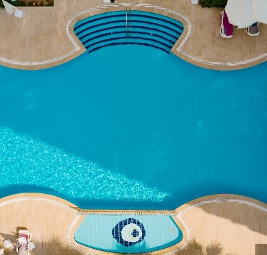 aerial view swimming pool