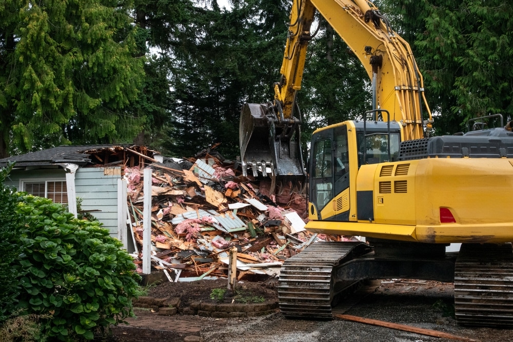 Demolition Of Old Wood Frame House